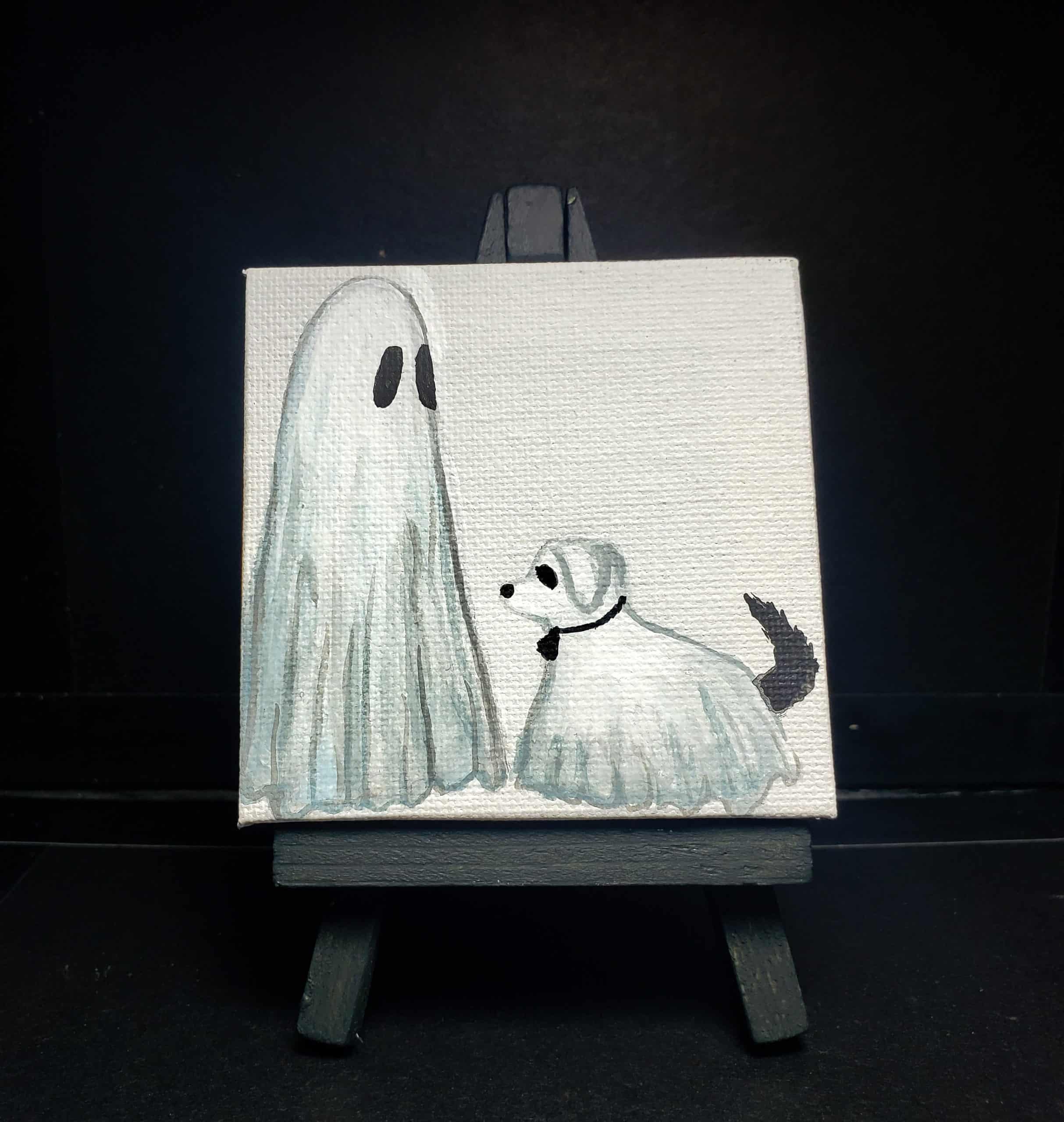 Ghost Ghost Dog Mini Canvas