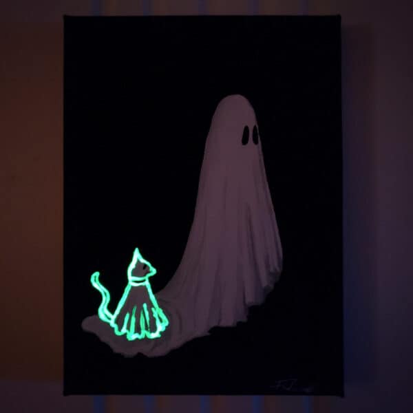 GHOST + GHOST CAT Glowing Canvas [SOLD]