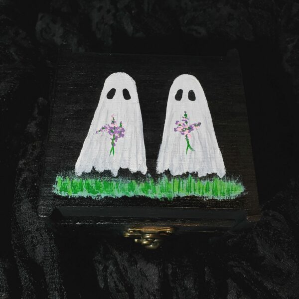 Lavender Ghosts Wooden Trinket Box [SOLD]