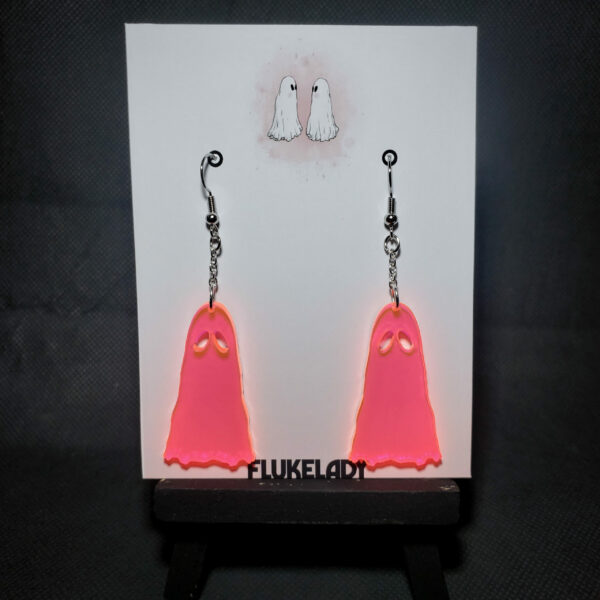 GHOST Earrings - Fluorescent Pink