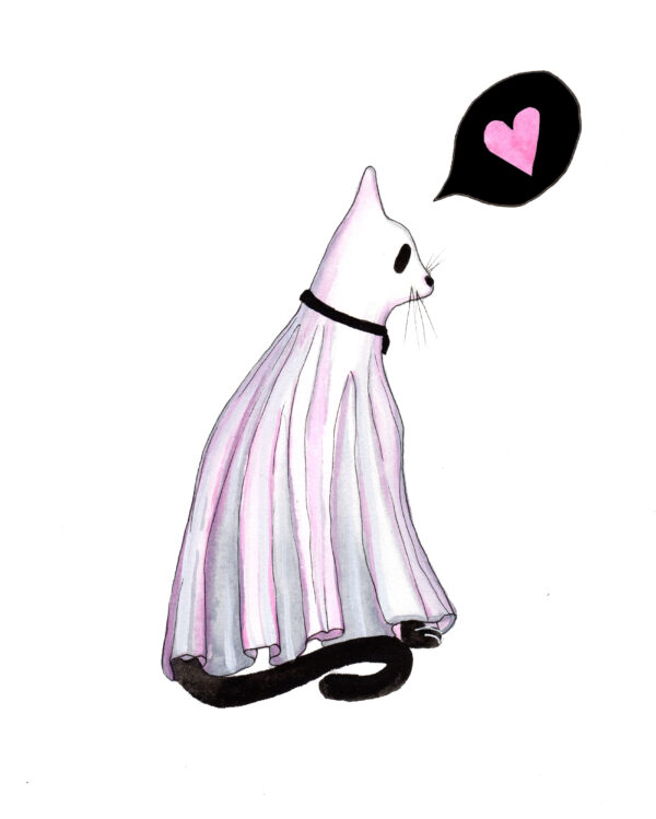 Ghost Cat with Heart