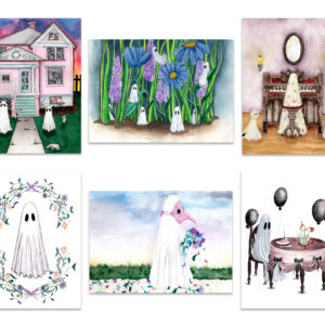 Set of 6 pastel goth themed art prints.