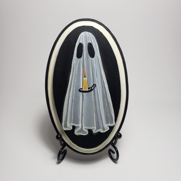 Candle-Light Ghost - Wood Plaque