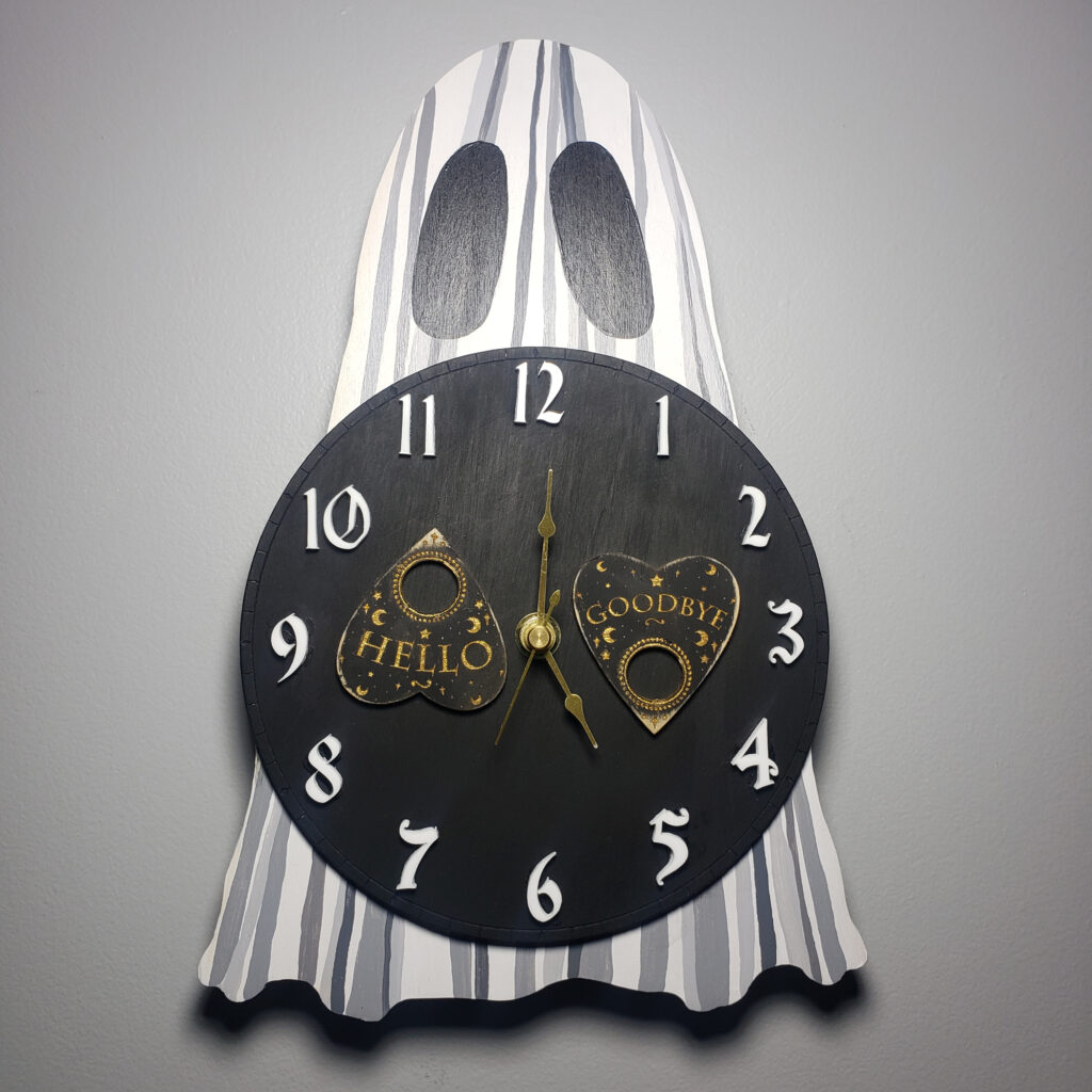 Handmade Ghost Clock 2 By Flukelady Ghost Wall Clock Gothic Decor 