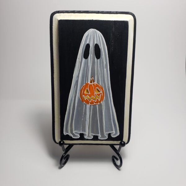 Pumpkin Ghost - Wood Plaque