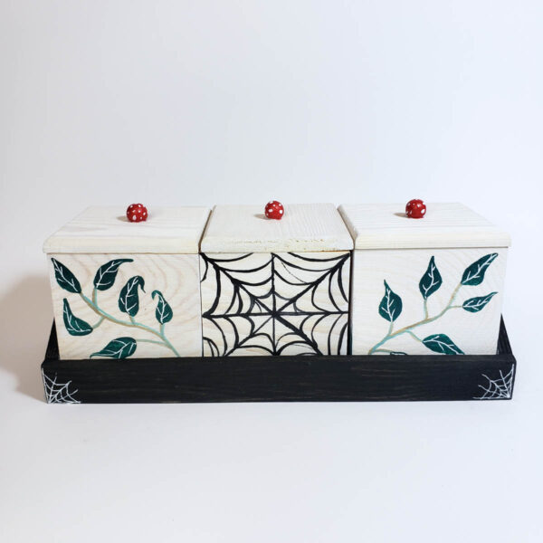 Mini Mushroom Ghost Boxes & Rack