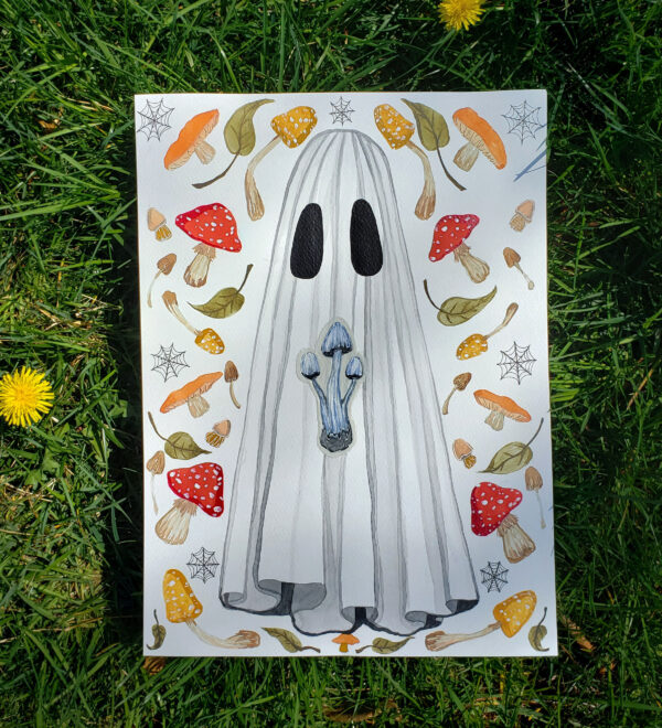 The Haunted Mushroom Ghost - Glowing Painting