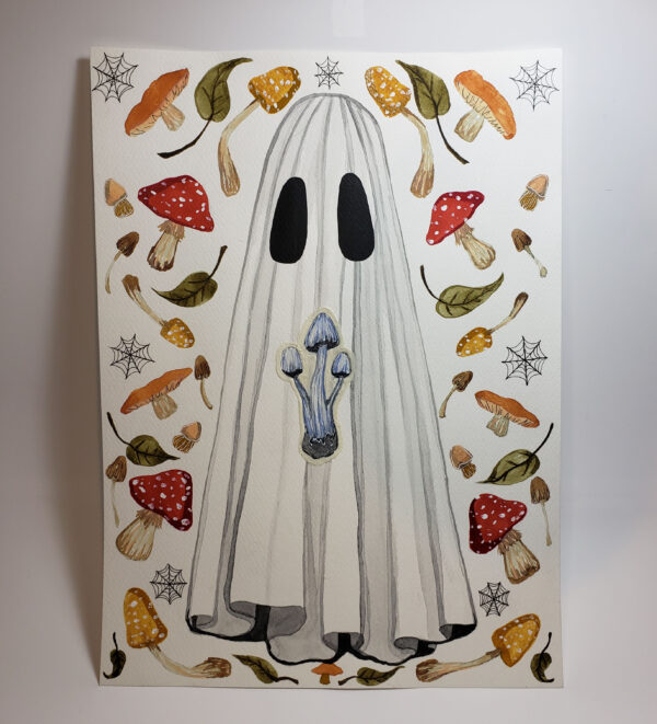 The Haunted Mushroom Ghost - Glowing Painting