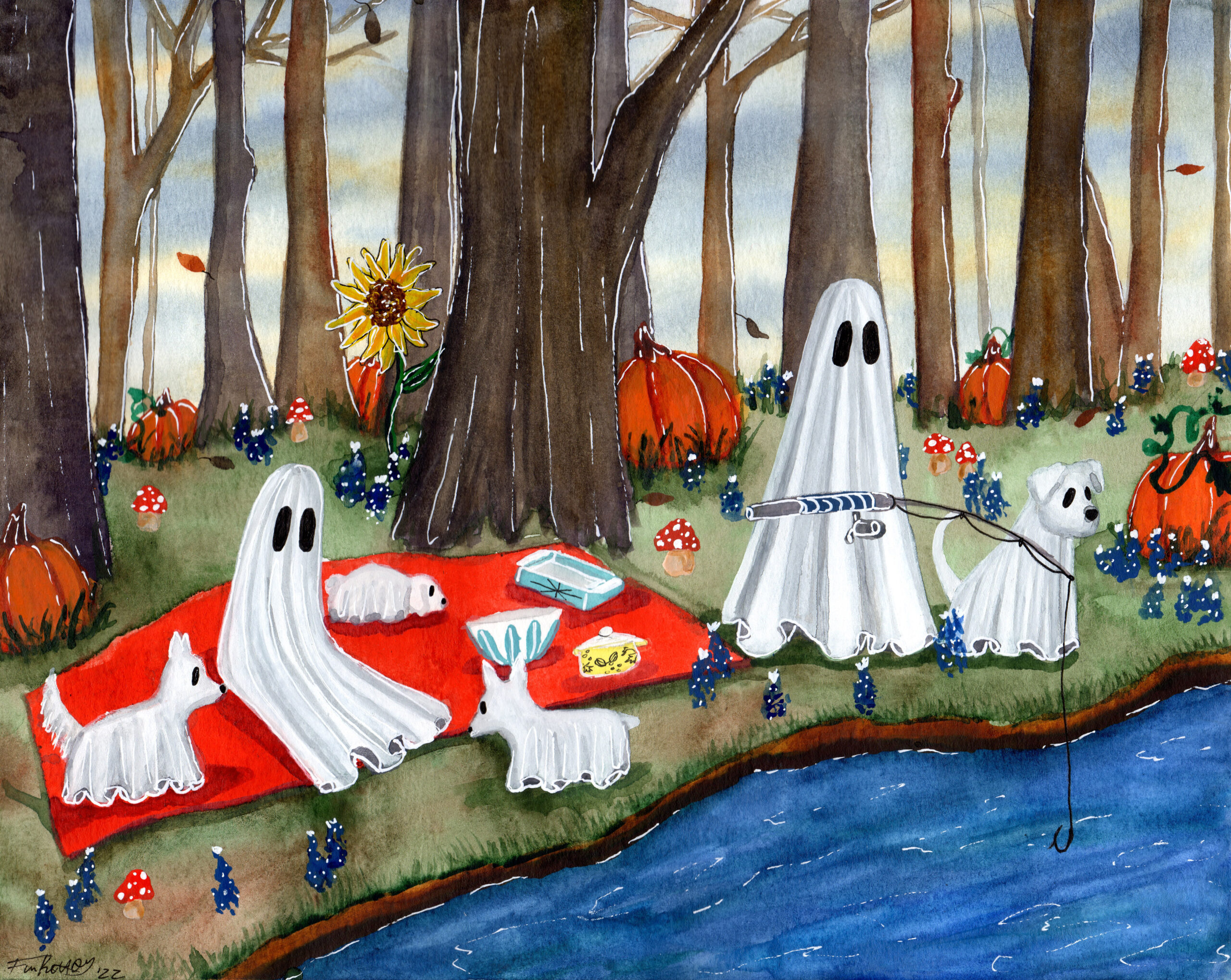 Ghost Family Forest Art by Flukelady Prints Available