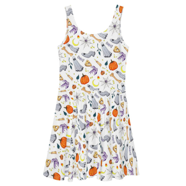 Ghostober Pattern Dress - White