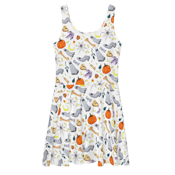 Ghostober Pattern Dress - White