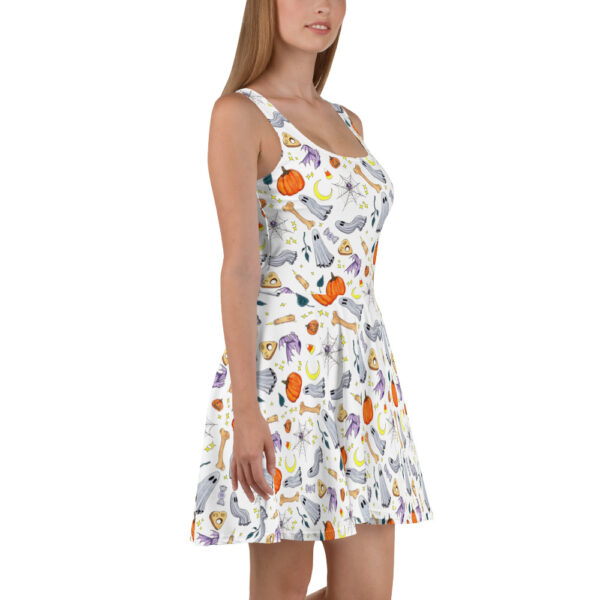 Ghostober Pattern Dress - White