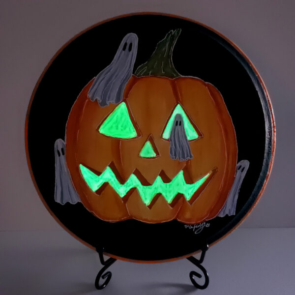 Little Pumpkins Ghosts - Glowing Wooden Plaque