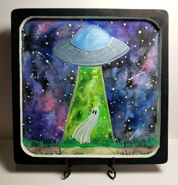 UFO Ghost - Original Painting on Wood