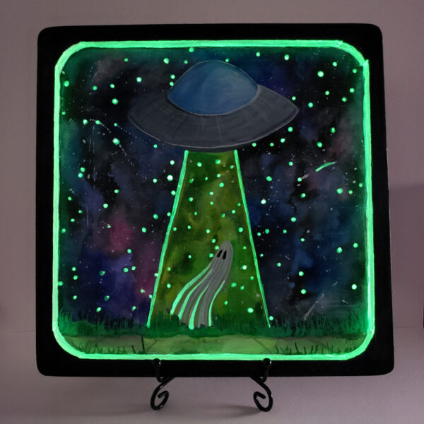 UFO Ghost - Original Painting on Wood