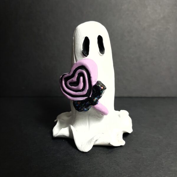 Adopt A Ghost - Mini Statuette with Purple Lollipop