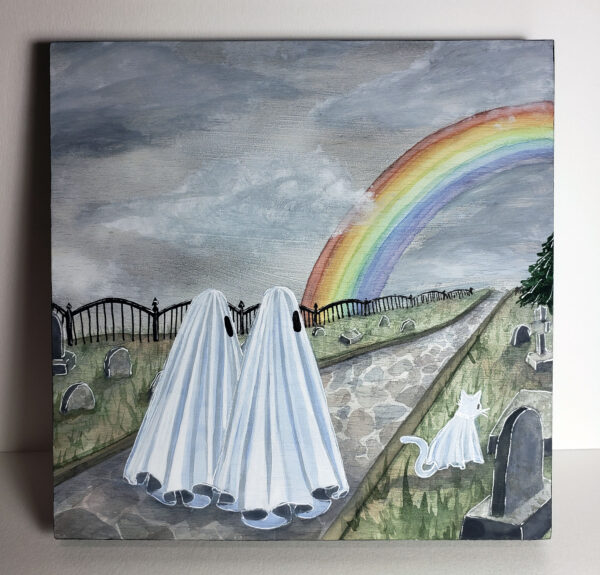 Rainbow Ghosts - Original Painting on Wood Panel