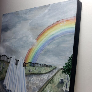 Rainbow Ghosts - Original Painting on Wood Panel