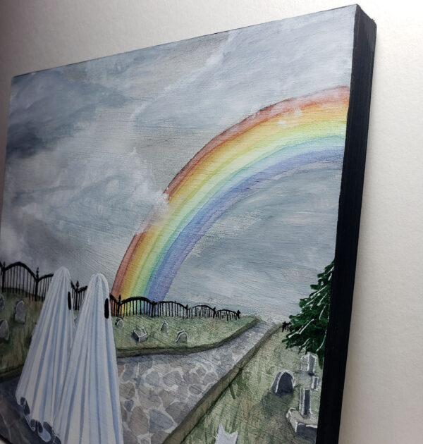 Rainbow Ghosts - Original Painting on Wood Panel