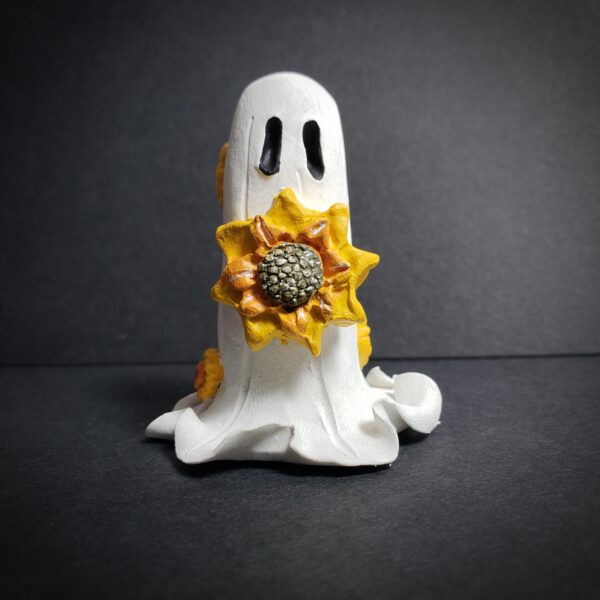 Adopt A Ghost - Mini Statuette with Sunflowers