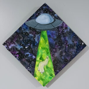 UFO Ghost - Original Painting on Wood Panel