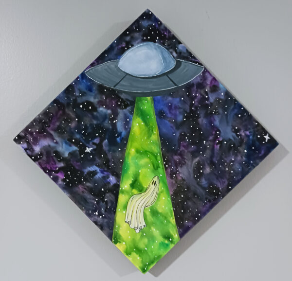 UFO Ghost - Original Painting on Wood Panel