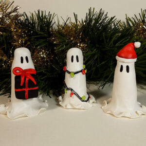 Adopt A Ghosts - Holiday Ghosts Clay Statuette Set of 3