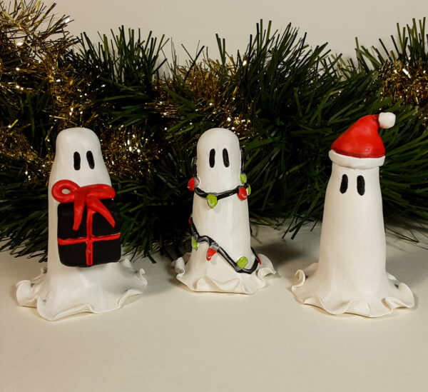 Adopt A Ghosts - Holiday Ghosts Clay Statuette Set of 3