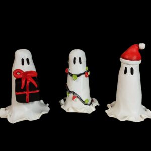 Adopt A Ghosts - Holiday Ghosts Clay Statuette Set of 3