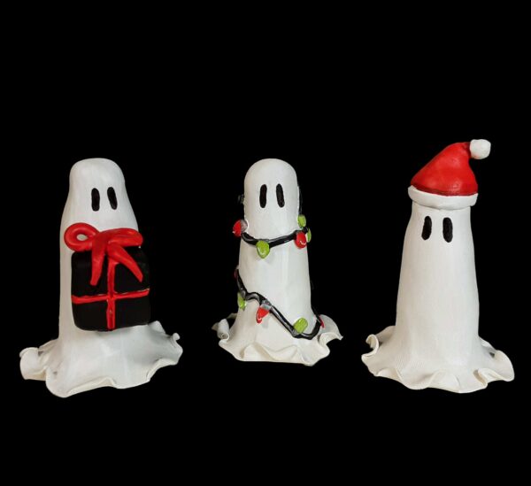 Adopt A Ghosts - Holiday Ghosts Clay Statuette Set of 3