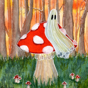 Mushroom Ghost Mini Painting