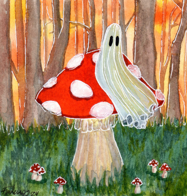 Mushroom Ghost Mini Painting