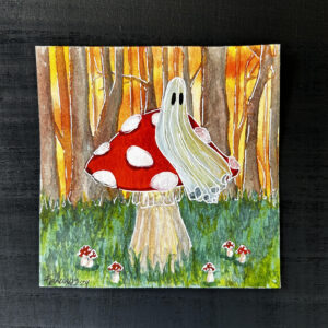 Mushroom Ghost Mini Painting