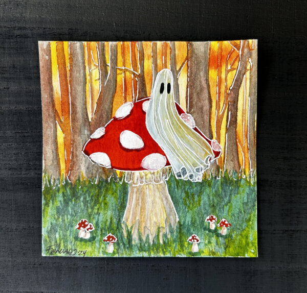 Mushroom Ghost Mini Painting