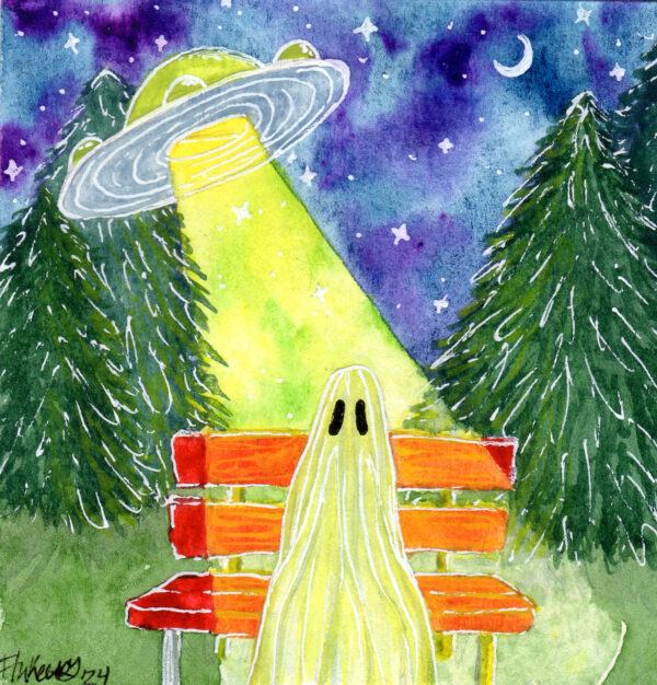 UFO Ghost Mini Painting