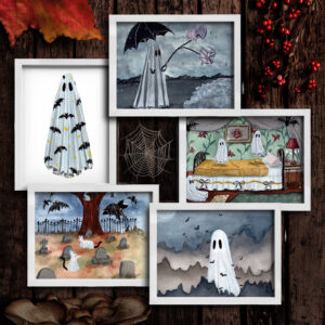 Bats & Ghosts Print Pack - Set of 5