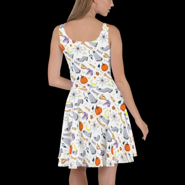 Ghostober Pattern Dress - White