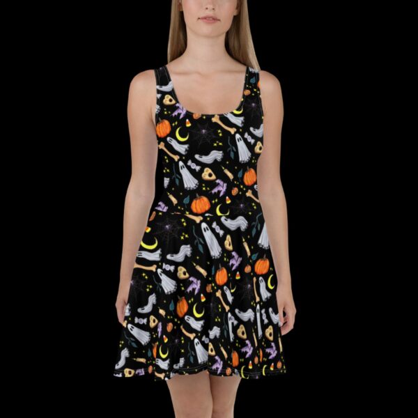 Ghostober Pattern Dress - Black