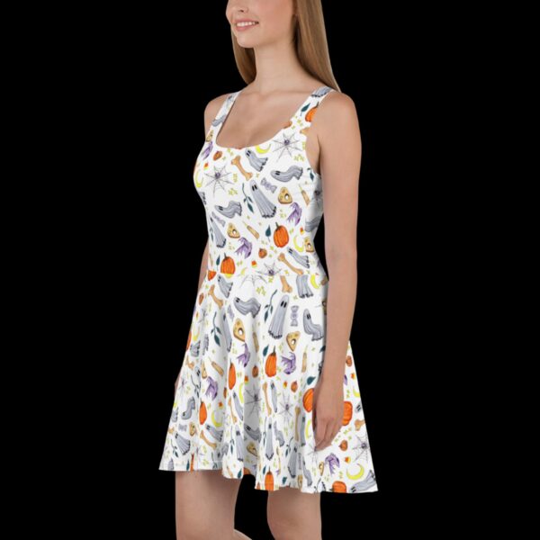 Ghostober Pattern Dress - White