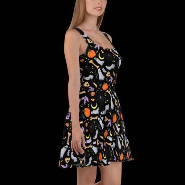 Ghostober Pattern Dress - Black