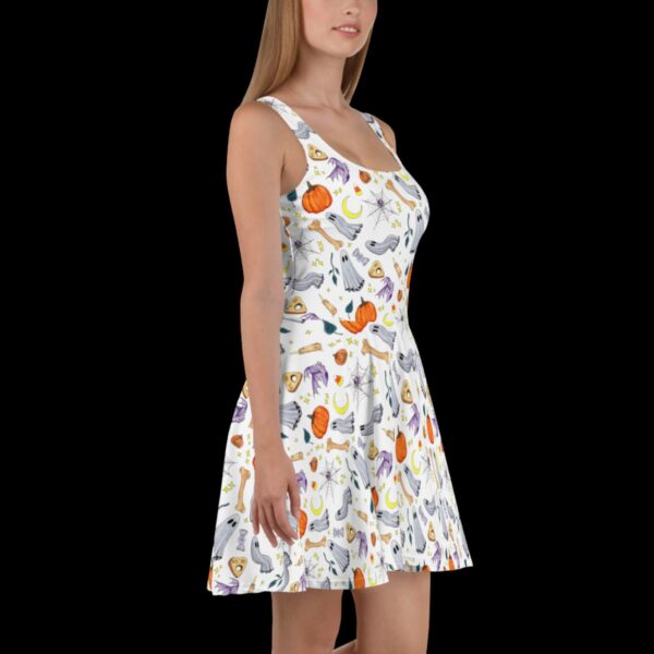 Ghostober Pattern Dress - White