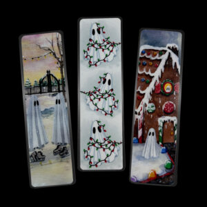 Winter Ghosts Holiday Bookmark Set by Flukelady (Set of 3 Haunted Bookmarks)