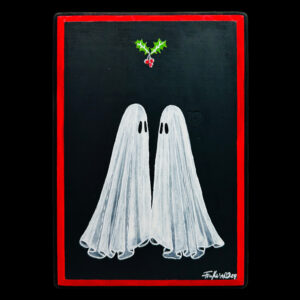 Mistletoe Ghosts - Painting on Wood Plaque