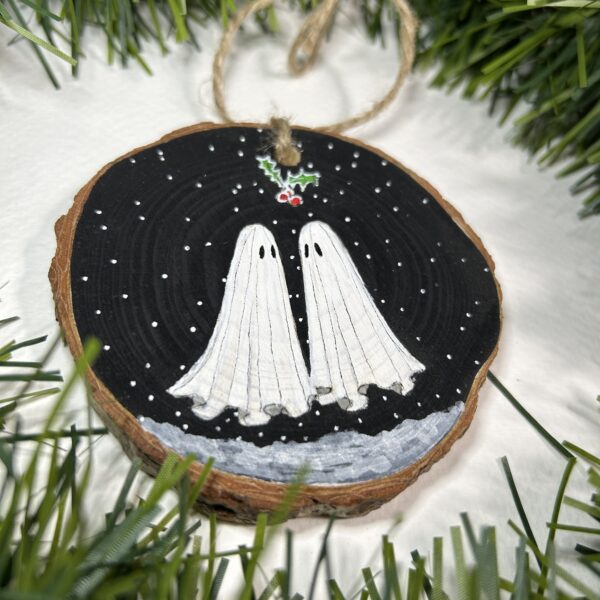 Hand-Painted Holiday Ghost Ornaments