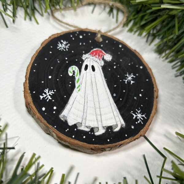 Hand-Painted Holiday Ghost Ornaments