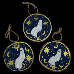 Whimsigoth Holiday Ghost Ornaments