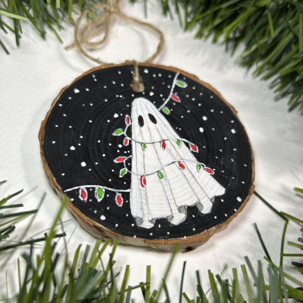 Hand-Painted Holiday Ghost Ornaments