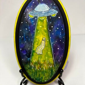 UFO Ghost on Wood