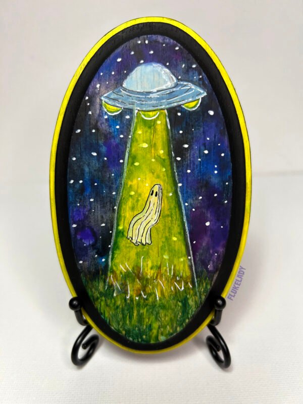 UFO Ghost on Wood